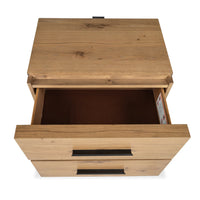Magnussen Home Davenport Rustic Caramel King Panel Storage Bed With Nightstand