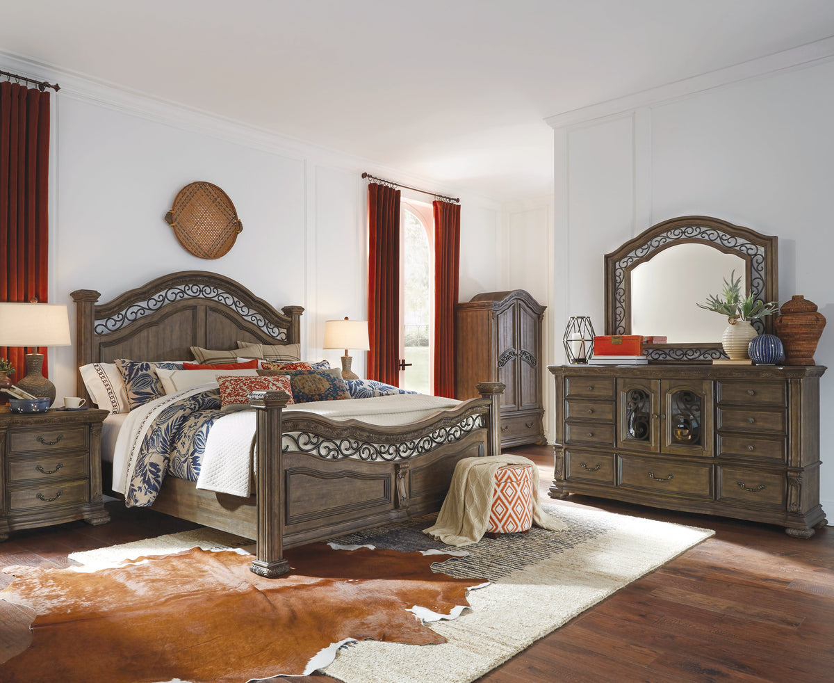 Magnussen Home Durango Willadeene Brown California King Panel Bed With 2 Nightstands