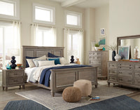 Magnussen Home Lancaster Dovetail Grey California King Shutter Panel Bed