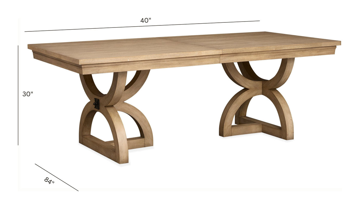Magnussen Home Coventry Honey Maple Extendable Trestle Dining Table With 4 Side Chairs And Buffet