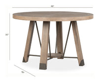 Magnussen Home Ainsley Cerused Khaki 48" Round Dining Table
