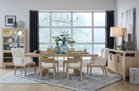 Magnussen Home Somerset Butternut Extendable Trestle Dining Table With 6 Side Chairs