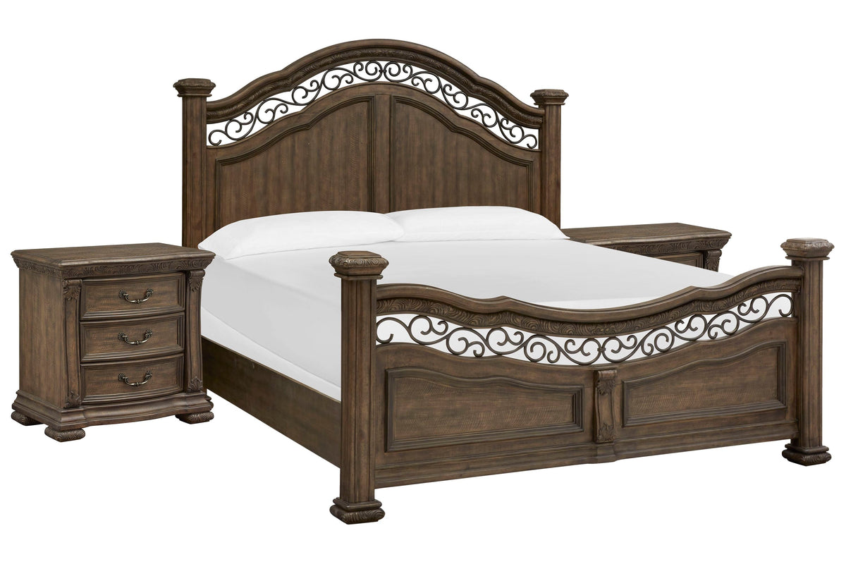 Magnussen Home Durango Willadeene Brown California King Panel Bed With 2 Nightstands