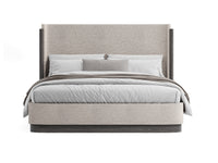 Magnussen Home Keaton Black Queen Upholstered Panel Bed With Nightstand