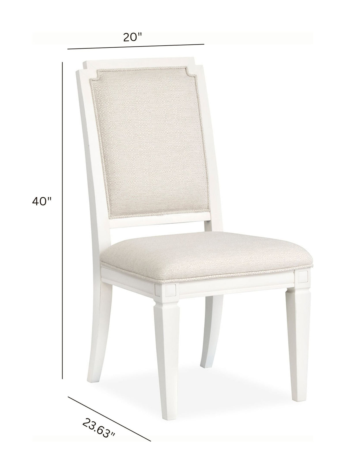 Magnussen Home Willowbrook Egg Shell White Extendable 48" Round Dining Table With 4 Upholstered Side Chairs And Buffet