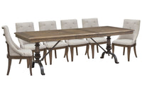 Magnussen Home Roxbury Manor Homestead Brown Extendable Rectangular Dining Table With 6 Arm Chairs