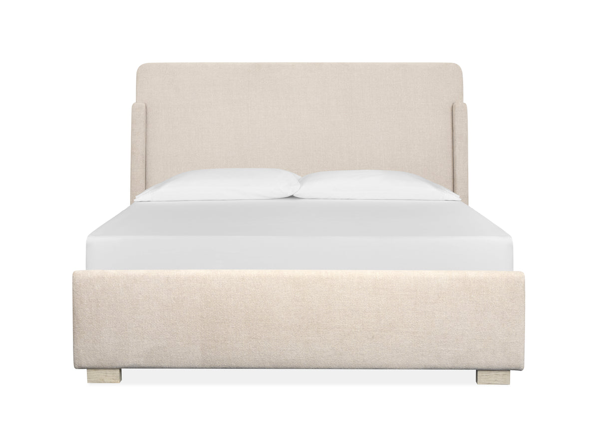 Magnussen Home Lorelei Misty Cloud King Upholstered Sleigh Bed With Nightstand