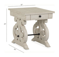 Magnussen Home Bronwyn Alabaster Rectangular Cocktail Table With End Table