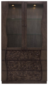 Pulaski Modern Mosaic Brown Leg Dining Table With 6 Arm Chairs And Sideboard