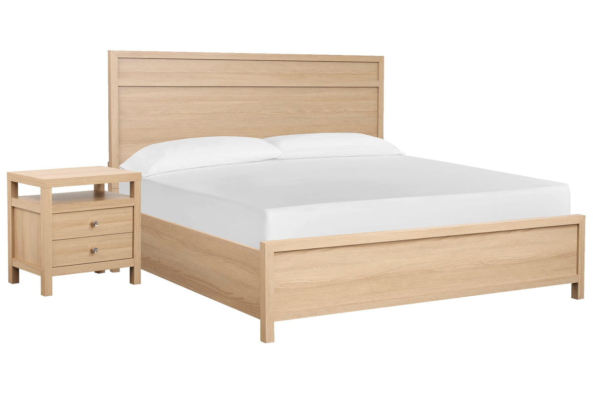 Magnussen Home Merrifield Sandstone Beige King Panel Bed With Nightstand