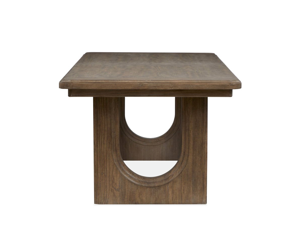 Magnussen Home Westbourne Dark Umber Extendable Trestle Dining Table With 6 Side Chairs