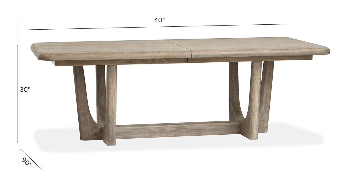Magnussen Home Braelyn Dorian Grey Extendable Trestle Dining Table With 4 Side Chairs And Buffet
