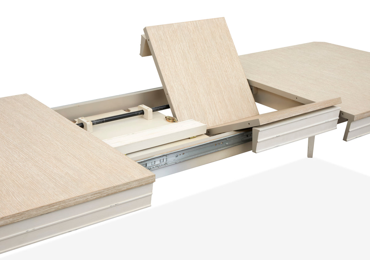 Salt Life Home Echo Isles Sea Pearl And Driftwood Extendable Rectangular Dining Table With 6 Arm Chairs