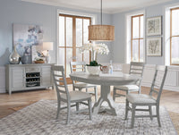 Magnussen Home Charleston Harbor Gray Grey Extendable Rectangular Dining Table With 6 Side Chairs And Server