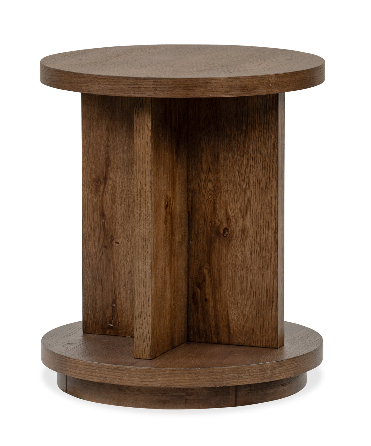 Magnussen Home Oswald Brown Round Cocktail Table With 2 End Tables