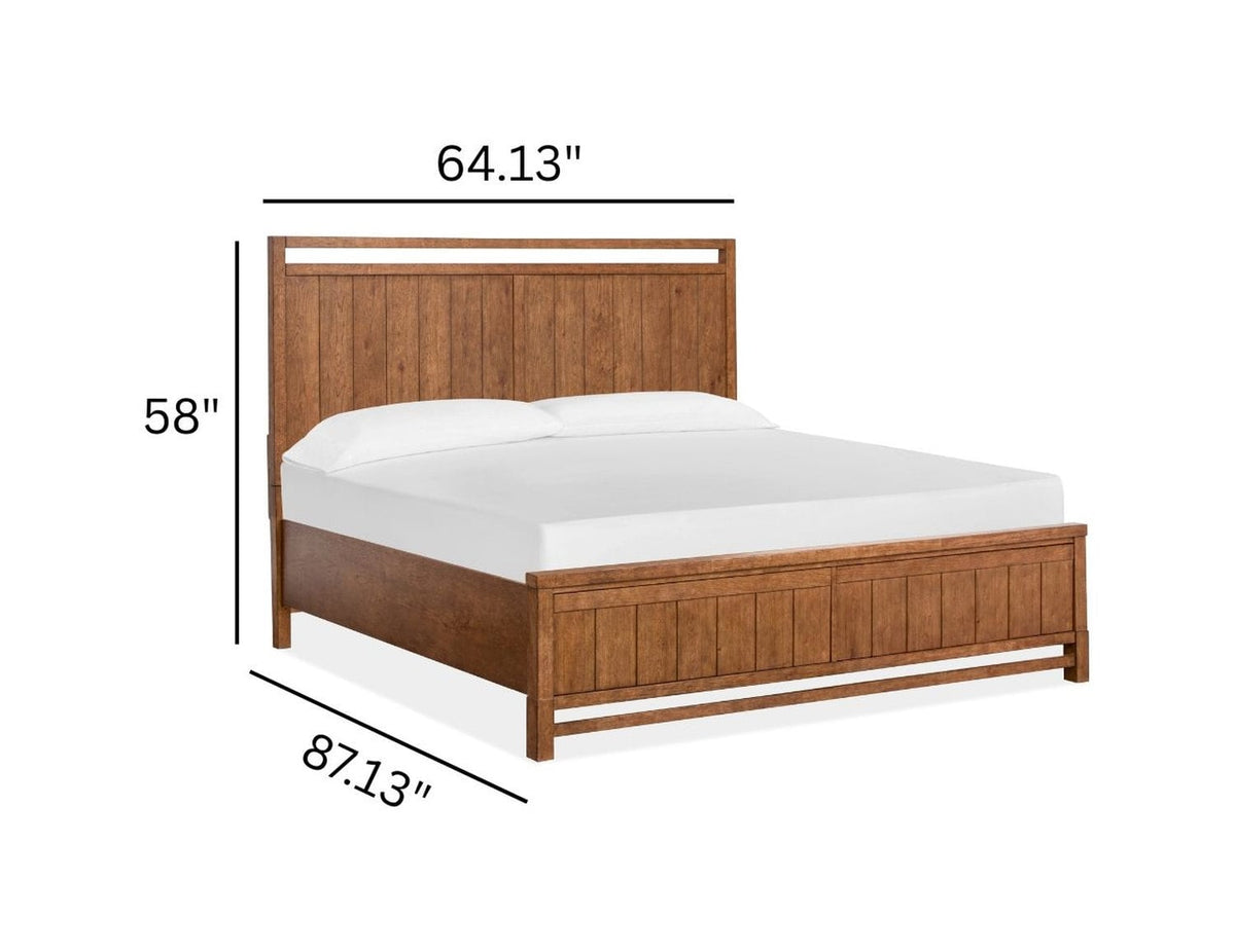 Magnussen Home Conway Honey Wheat Queen Panel Bed With 2 Nightstands