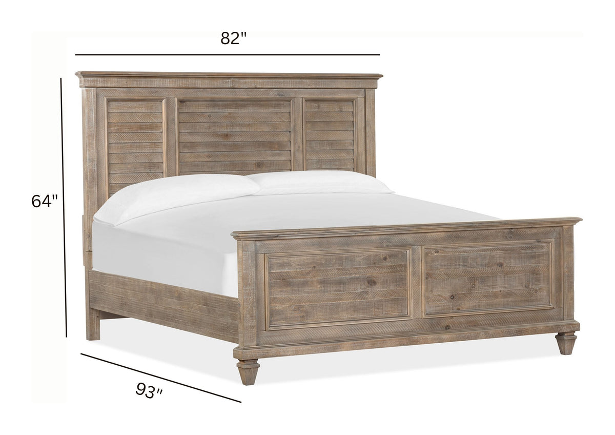 Magnussen Home Lancaster Dovetail Grey California King Shutter Panel Bed