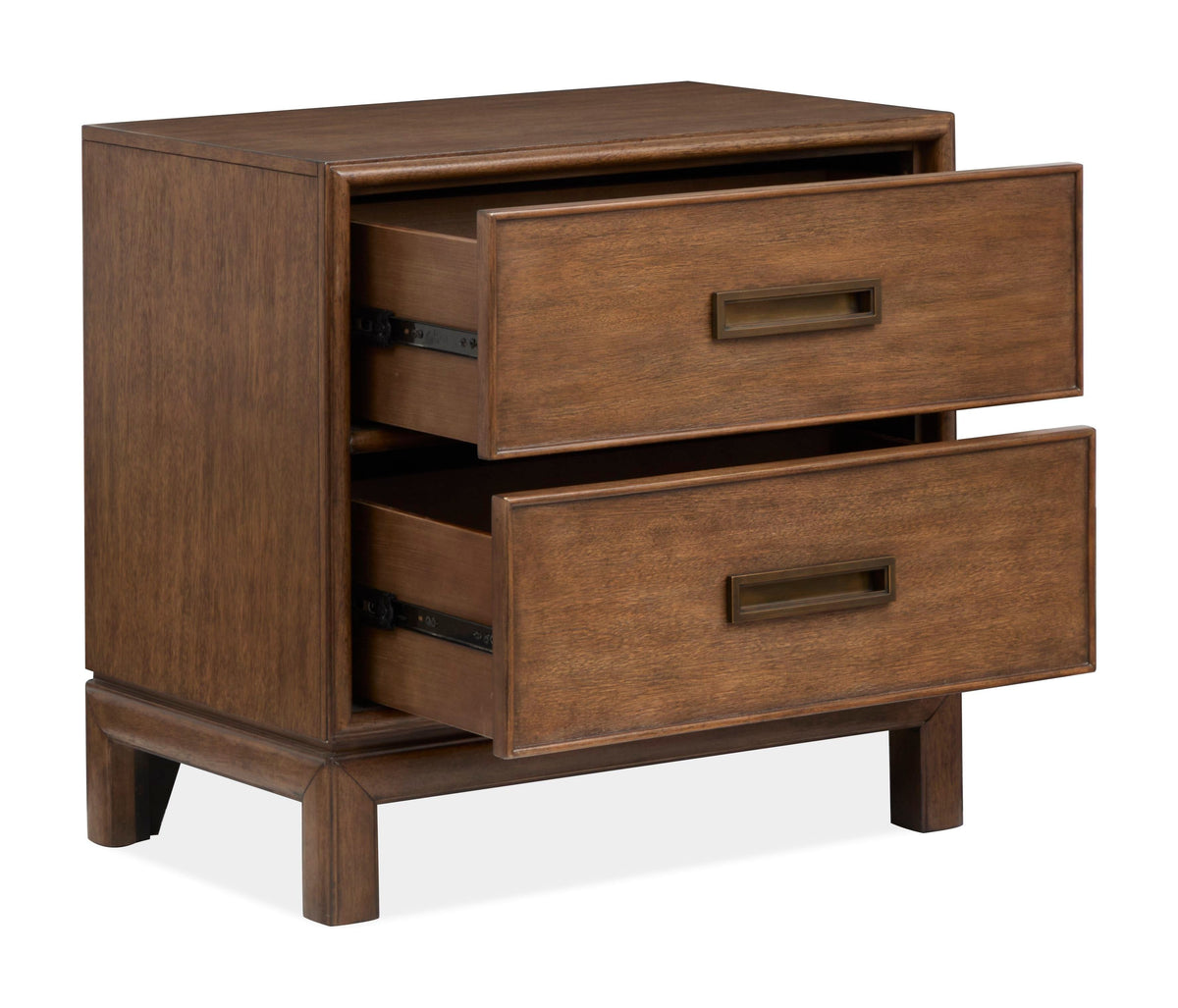 Magnussen Home Ridgefield Russet Queen Panel Storage Bed With Nightstand