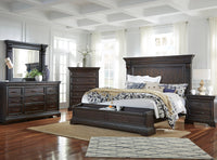 Pulaski Caldwell Smoked Molasses King Storage Bed With 2 Nightstands