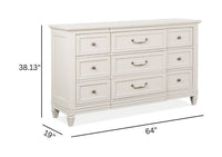 Magnussen Home Willowbrook Egg Shell White Drawer Dresser