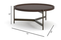 Magnussen Home Wren Dark Brown Tray Cocktail Table With End Table