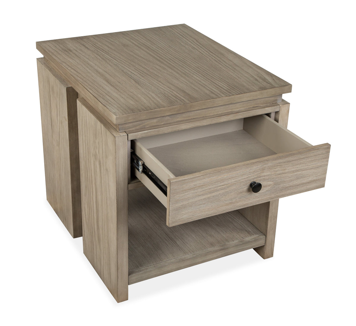 Magnussen Home Conrad Stone Harbor Grey Rectangular Lift Top Storage Cocktail Table With 2 End Table And Sofa Table