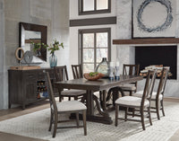 Magnussen Home Westley Falls Graphite Extendable Trestle Dining Table With 4 Side Chairs