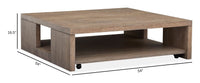 Magnussen Home Conway Spiced Brown Square Cocktail Table With Casters