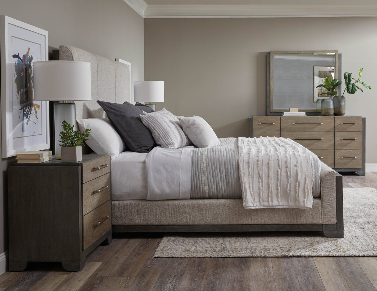 Pulaski Anderson Park Moose Trail And Frontier Brown Queen Upholstered Bed