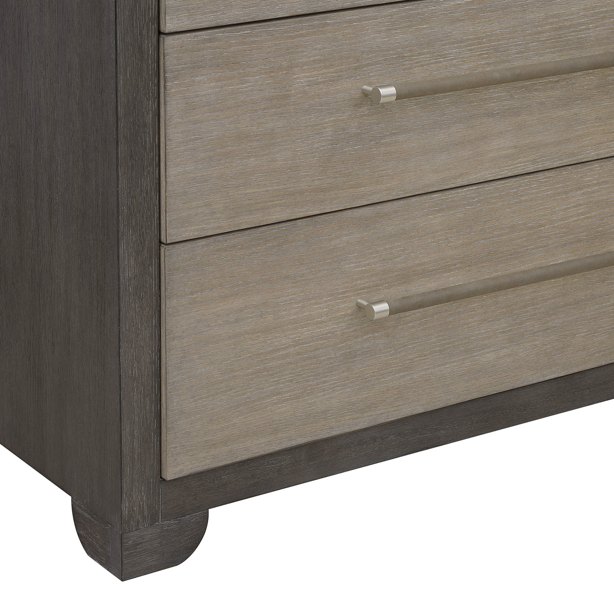 Pulaski Anderson Park Moose Trail And Frontier Brown California King Upholstered Panel Bed 2 Open Nightstands Drawer Dresser With Mirror And Drawer Chest