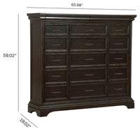Pulaski Caldwell Smoked Molasses 17 Drawer Master Chest