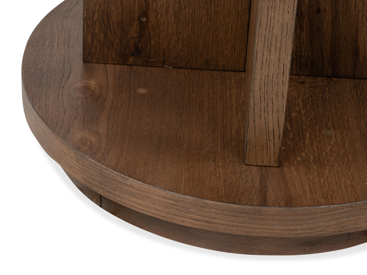 Magnussen Home Oswald Brown Round Cocktail Table With 2 End Tables