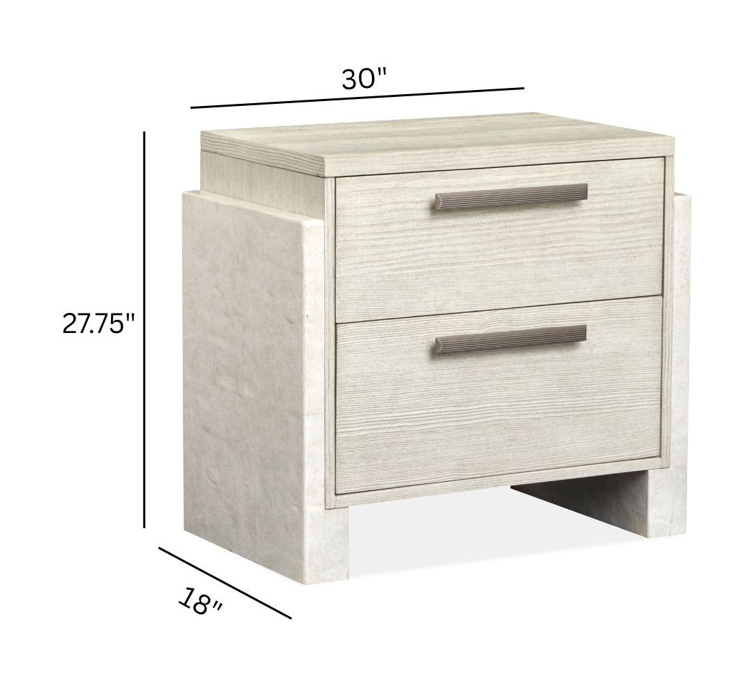 Magnussen Home Lorelei Misty Cloud California King Panel Bed With Nightstand