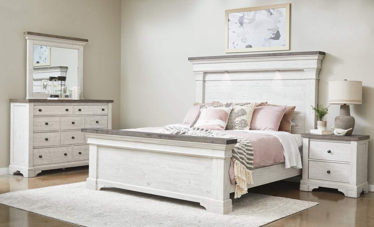 Samuel Lawrence Valley Ridge Distressed White 2 Drawer Nightstand