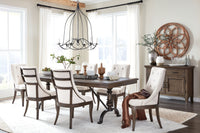 Magnussen Home Roxbury Manor Homestead Brown Extendable Rectangular Dining Table With 6 Arm Chairs