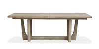 Magnussen Home Braelyn Dorian Grey Extendable Trestle Dining Table With 6 Side Chairs Bench And Buffet
