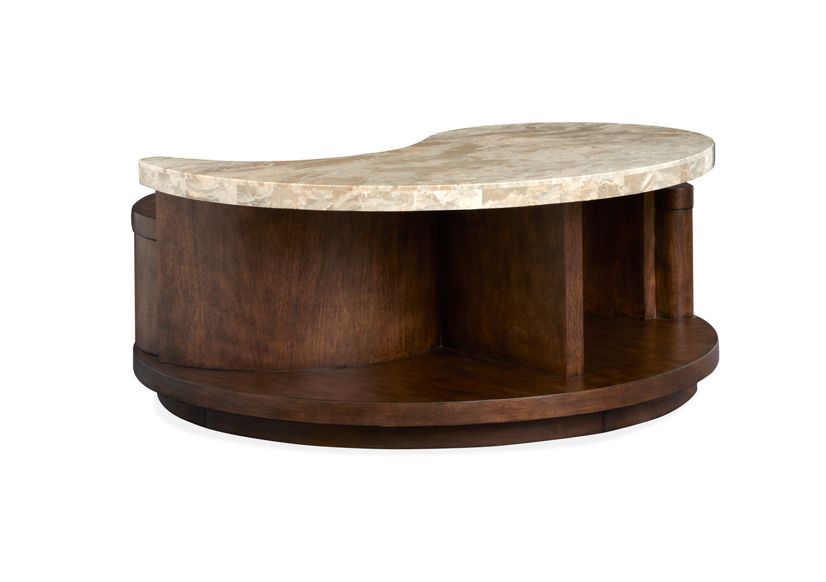 Magnussen Home Mcpherson Burnt Umber Round Cocktail Table With End Table