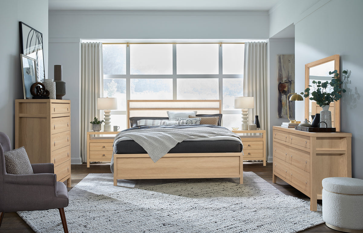 Magnussen Home Merrifield Sandstone Beige King Upholstered Panel Bed