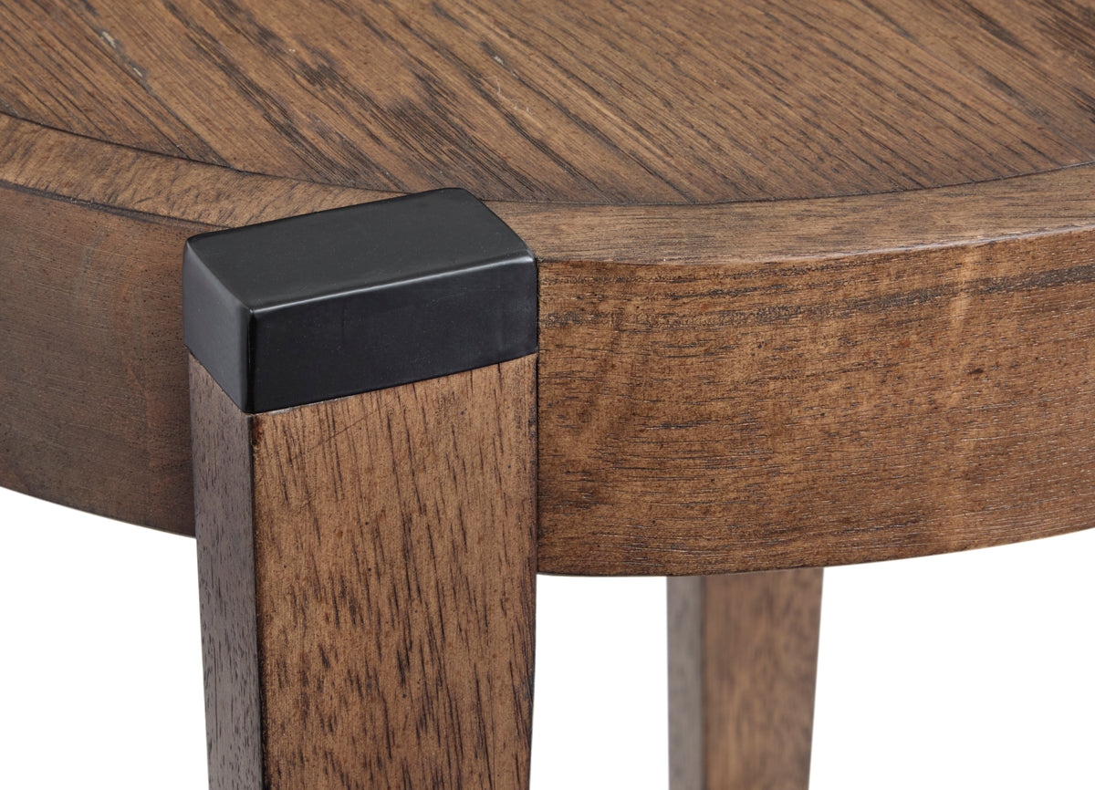 Magnussen Home Kaysen Wallaby And Matte Black Round End Table