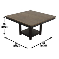 Harington Brown Dining Table with 4 Chairs and Bench
