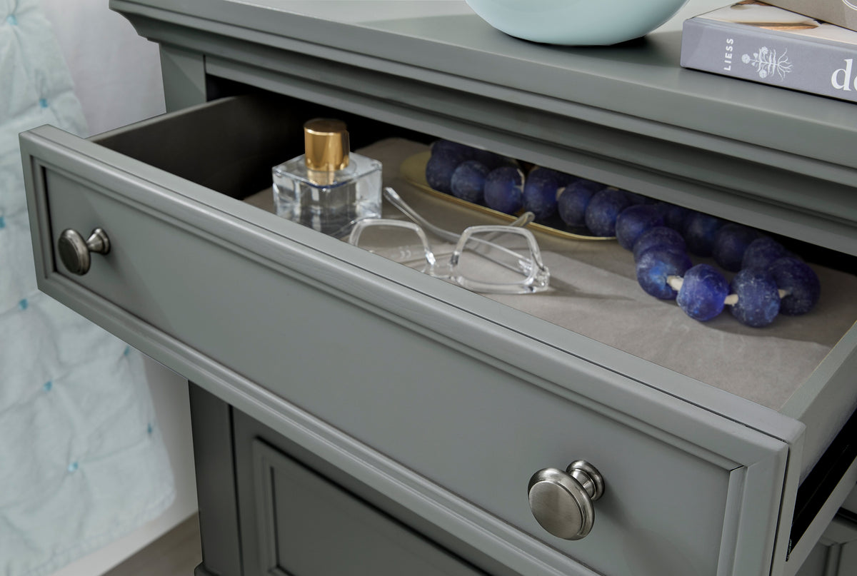 Magnussen Home Charleston Harbor Gray Queen Grey Panel Bed With Nightstand