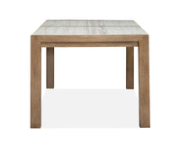 Magnussen Home Plum Creek Sierra Brown Rectangular Dining Table With 2 Benches Server And Display Cabinet