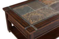 Magnussen Home Roanoke Cherry And Slate Rectangular Lift Top Cocktail Table With 2 End Table And Sofa Table