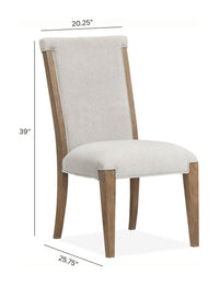 Magnussen Home Plum Creek Sierra Brown Rectangular Dining Table With 2 Upholstered Side Chairs And Bench