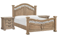 Magnussen Home Marisol Fawn Queen Panel Bed With 2 Nightstands