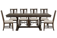 Magnussen Home Westley Falls Graphite Extendable Trestle Dining Table With 6 Side Chairs