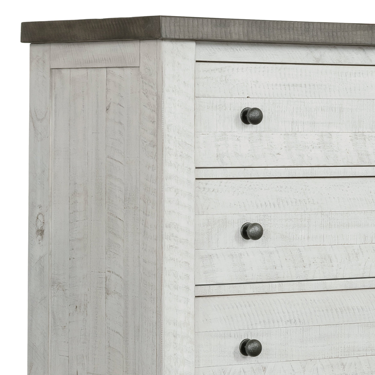 Samuel Lawrence Valley Ridge Distressed White 5 Drawer Chest