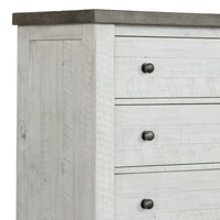 Samuel Lawrence Valley Ridge Distressed White 5 Drawer Chest