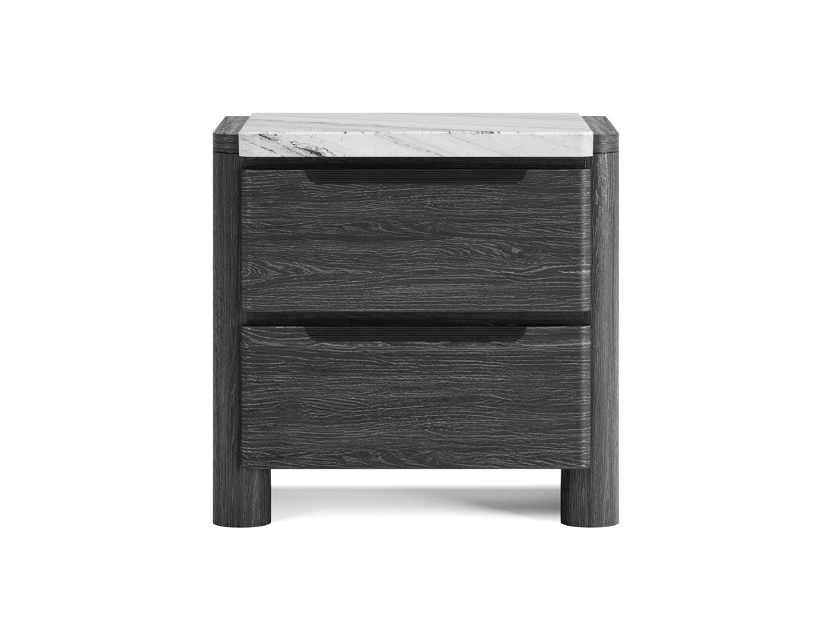 Magnussen Home Keaton Black Queen Upholstered Panel Bed With 2 Nightstands