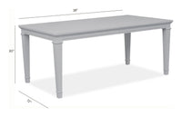 Magnussen Home Charleston Harbor Gray Grey Extendable Rectangular Dining Table With 4 Side Chairs Bench And Server